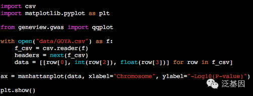 怎样使用Python绘制GWAS分析中的曼哈顿图和QQ图