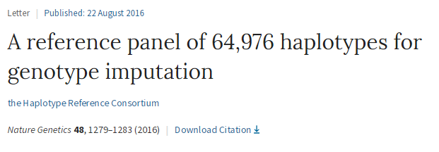 Haplotype Reference Consortium数据库有什么用