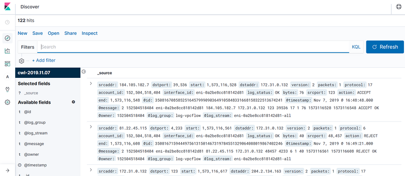 如何使用Elasticsearch实时监控VPC flow log