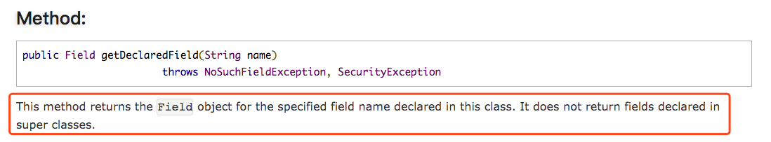 getDeclaredField()方法以及NoSuchFieldException異常處理