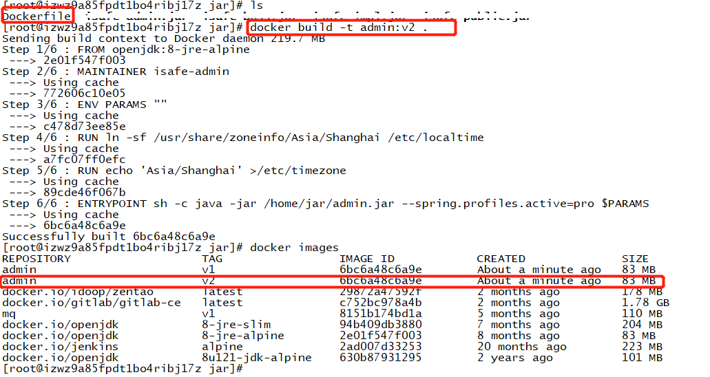 Dockerfile中部署一个springboot项目