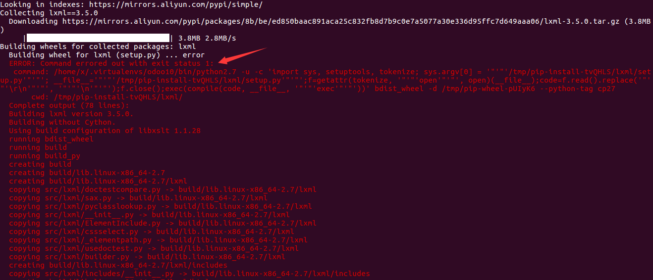 Ubuntu安装lxml报错error: command 'x86_64-linux-gnu-gcc' 怎么解决