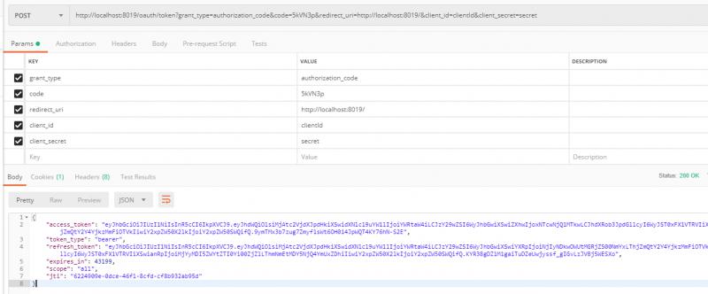 OAuth2.0数据库JDBC存储客户端的示例
