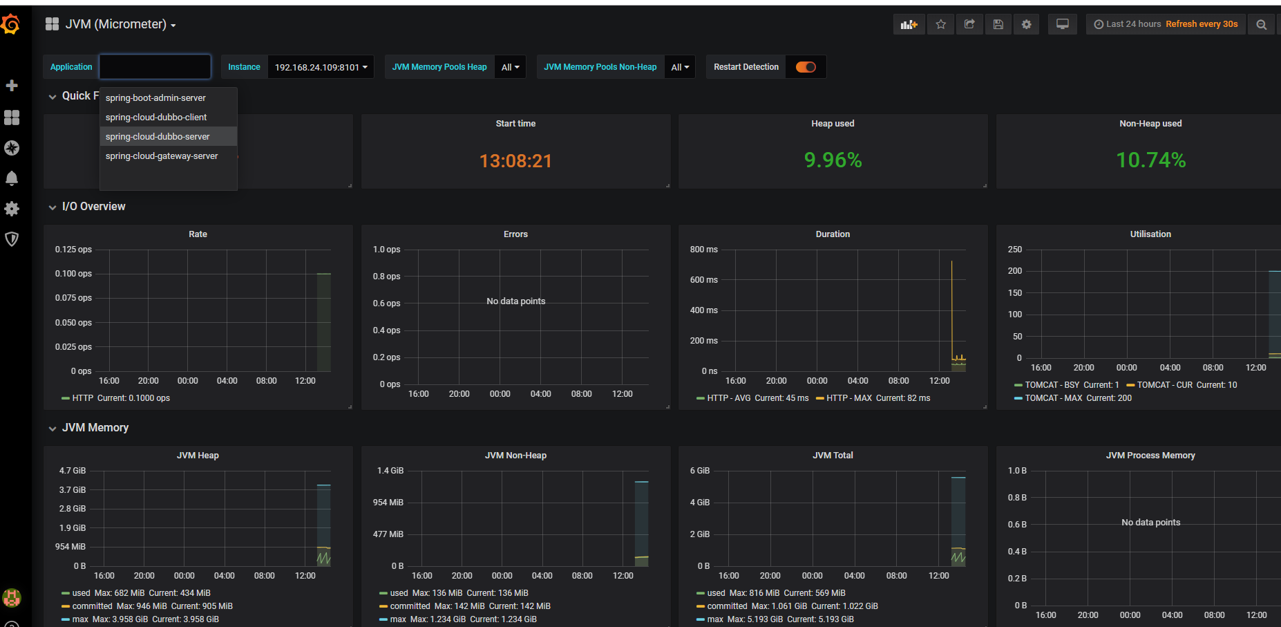 怎么用spring-boot-admin+nacos+prometheus+grafana实现监控闭环