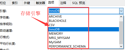 mysql中表的存储引擎有哪些类型