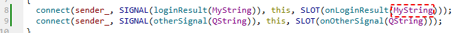 Qt signal函数使用类内部类型作为参数导致connect不成功的原因是什么