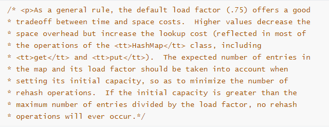 HashMap負(fù)載因子為0.75的時候有什么作用