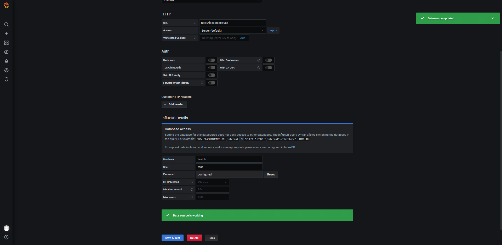 如何配置go+grafana+influxdb