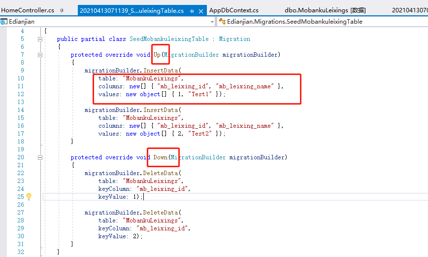 Asp.net core3.0 web api Migration通過種子將數(shù)據(jù)寫入數(shù)據(jù)庫的方法步驟