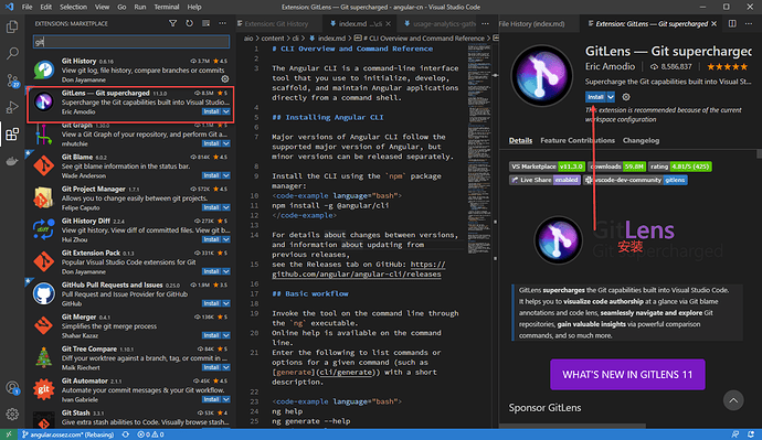 VSCode 中 GitLens插件的作用是什么