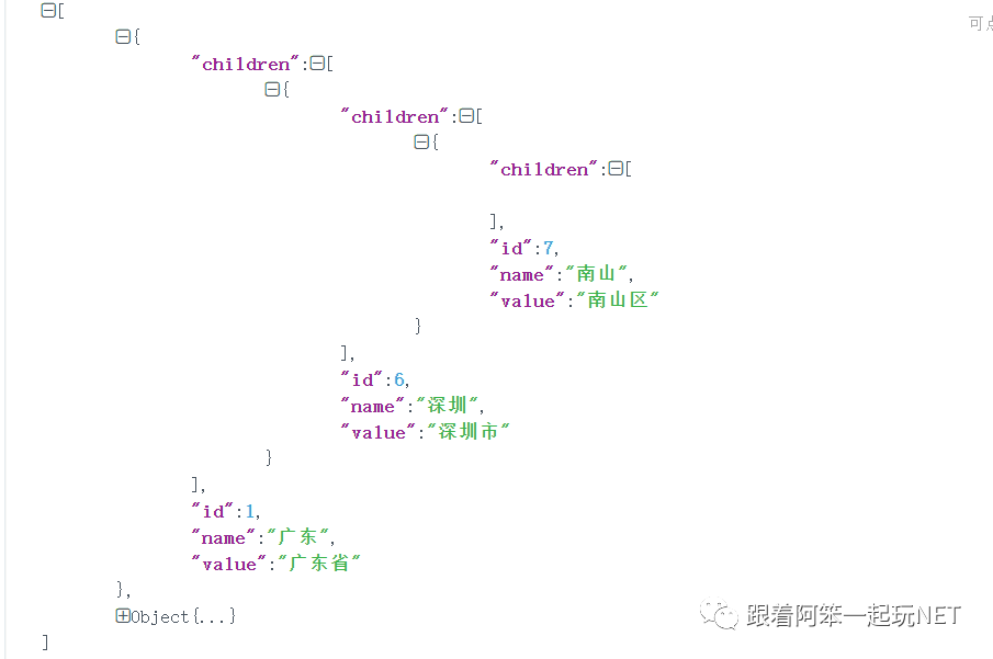 ASP.NET Core WebApi怎么动态生成树形Json格式数据