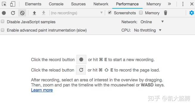 Chrome DevTools中如何启动Performance