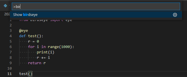 如何在python中使用Birdseye調試工具