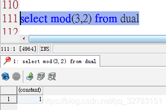 sql中mod()函数取余数的使用方法