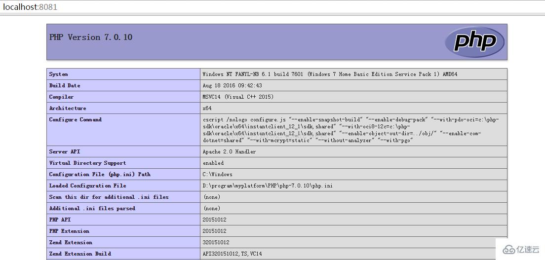 PHP7怎么搭建Windows7运行环境