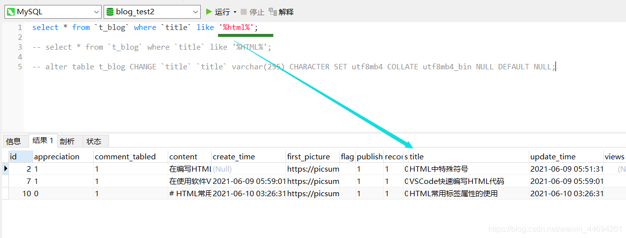 Mysql模糊查询中是否区分大小写