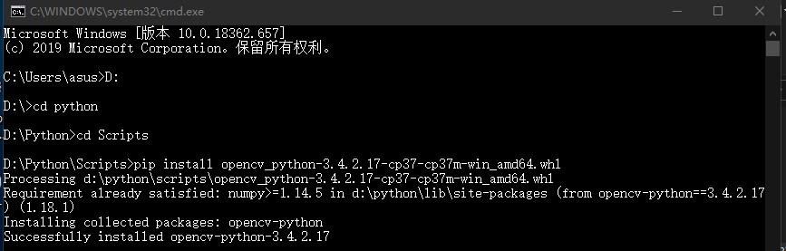 怎么在Python中安装opencv库