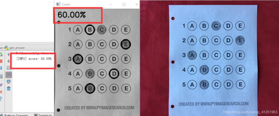 python OpenCV怎么实现答题卡识别判卷