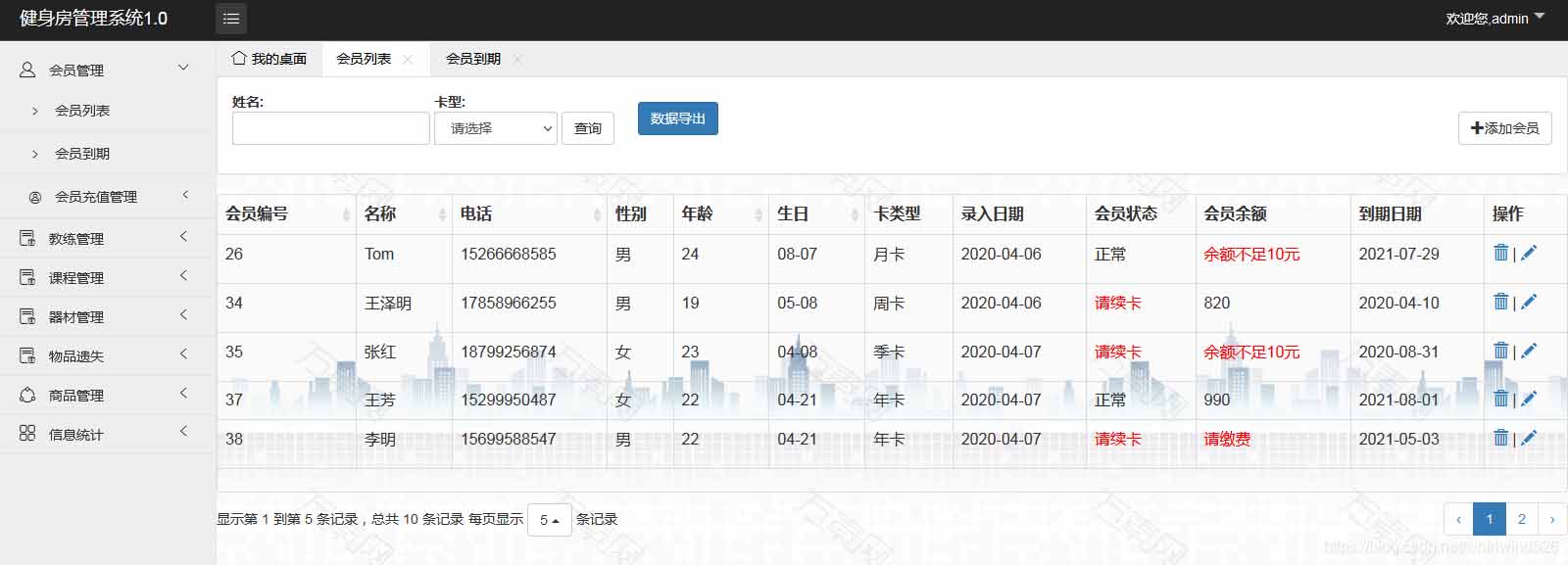 如何使用Springboot实现健身房管理系统