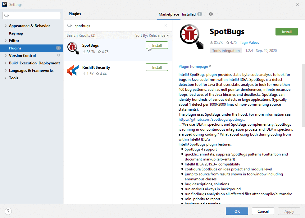 IDEA中怎么利用SpotBugs查找代码bug