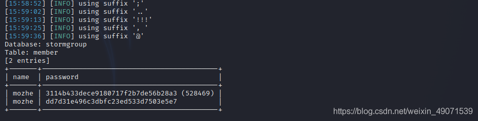 sqlmap注入的示例分析