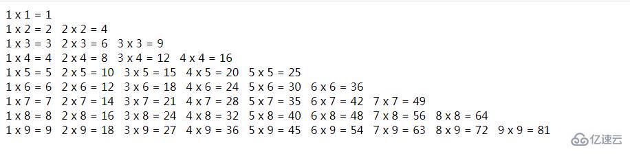 PHP怎么打印9*9速算口诀表