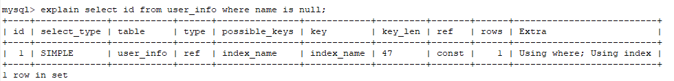 mysql使用索引案例讲解