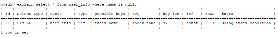 mysql使用索引案例讲解