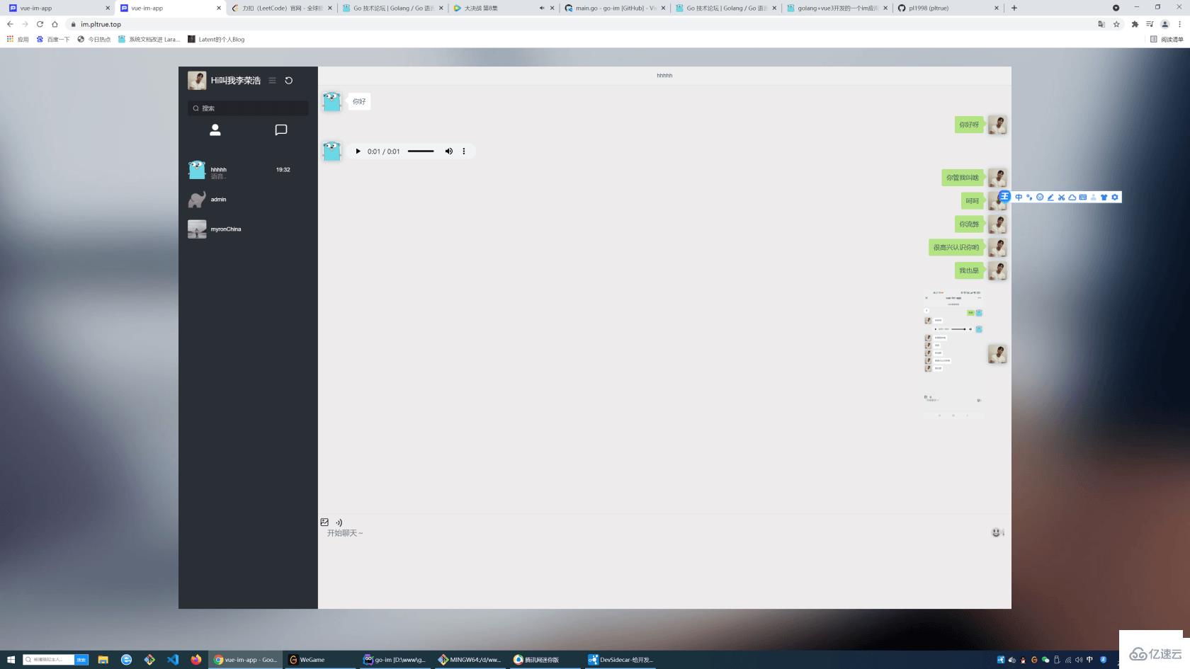 如何使用golang和vue3开发im应用