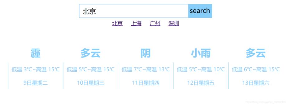 Vue怎么实现天气预报功能