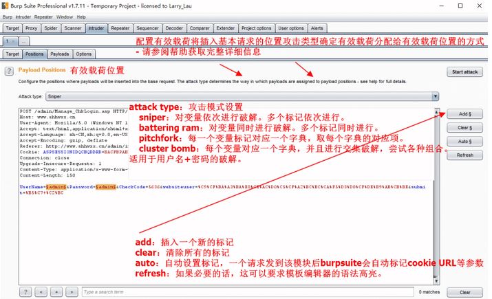 Burpsuite模块之Burpsuite Intruder模块的示例分析