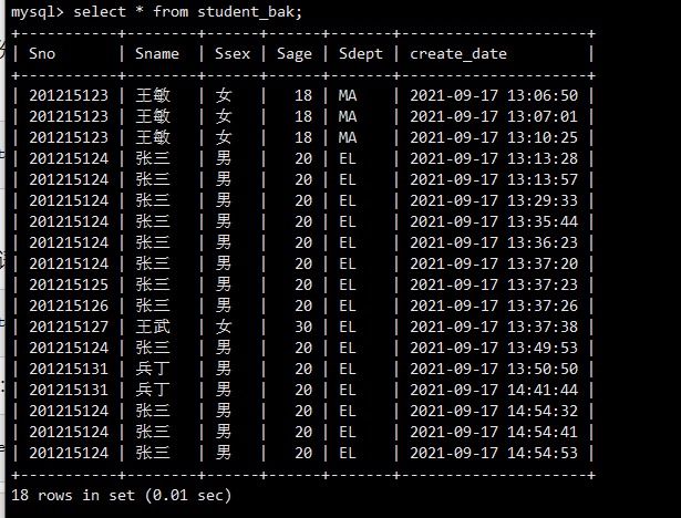 mysql触发器实时检测一条语句进行备份删除的操作方法是怎样的