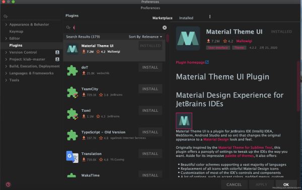MAC系统IDEA颜值插件MaterialThemeUI怎么用