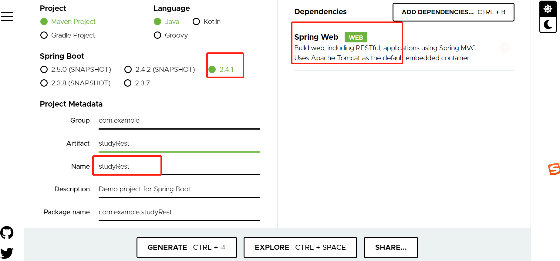 springboot RESTful以及参数注解的示例分析