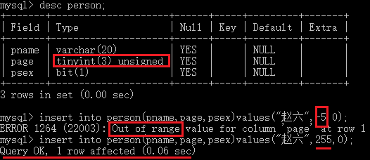 MySql数据类型的示例分析