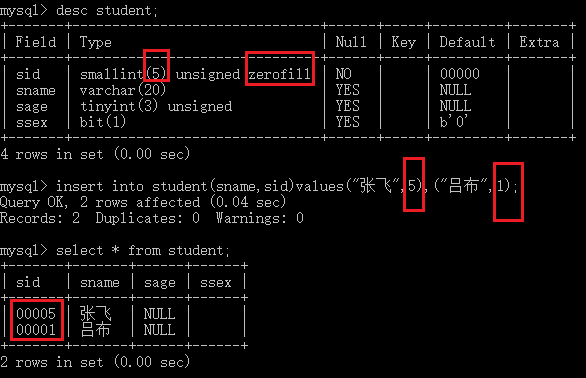 MySql数据类型的示例分析