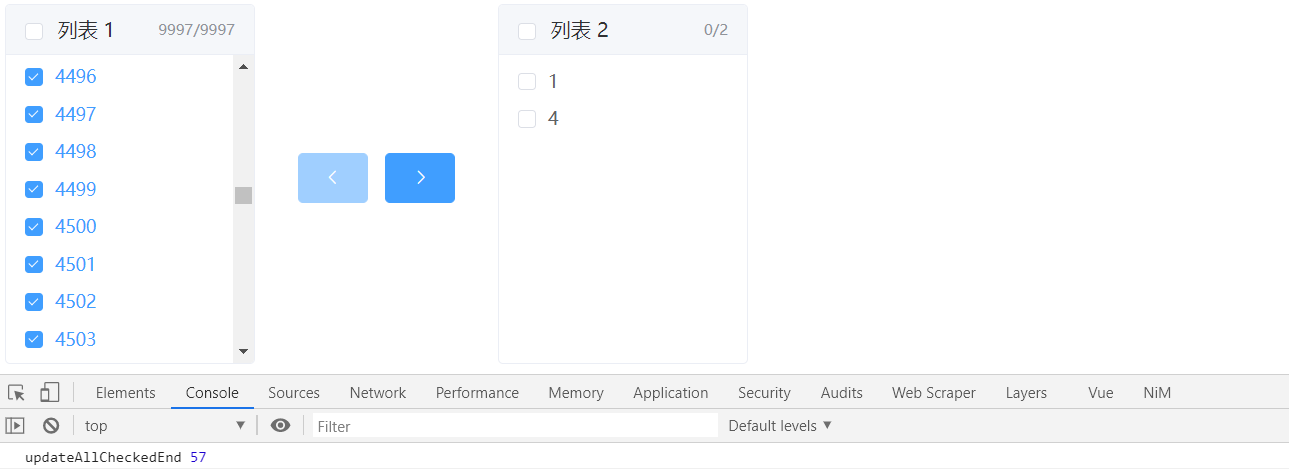 怎么解决Element的穿梭框数据量大时点击全选卡顿问题