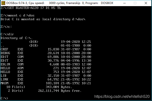 如何搭建x86汇编DOS编程环境