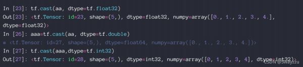 TensorFlow中数据类型信息及转换的示例分析