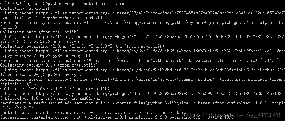 Python如何通過命令提示符安裝matplotlib