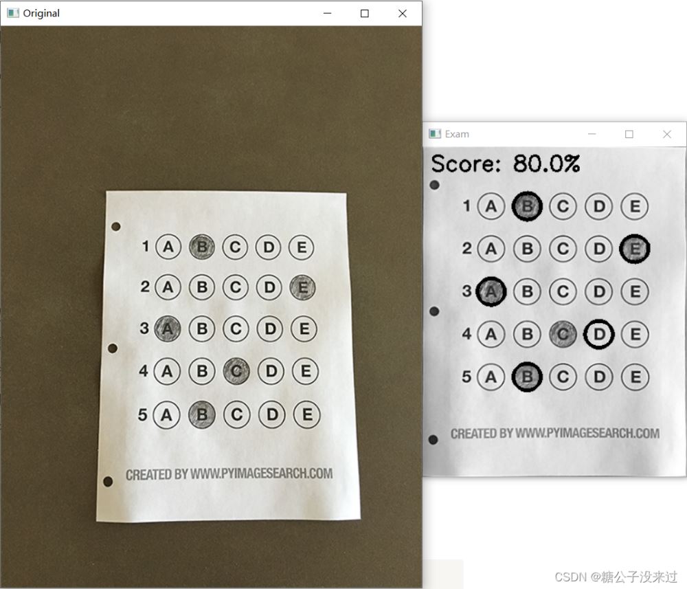 如何使用OpenCV-Python实现识别答题卡判卷功能