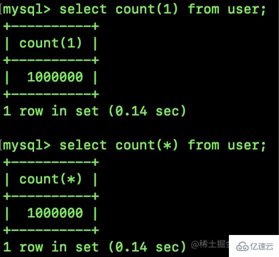 MySQL中的count(*)和count(1)哪个更快