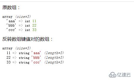 php如何反转数组键值对