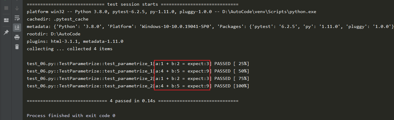 Python的pytest参数化实例分析