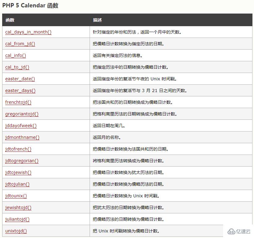 php calendar怎么用