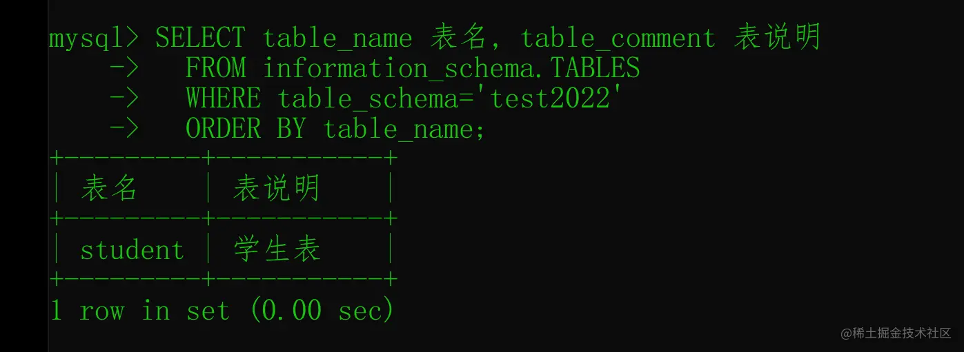 MySQL中怎么查询字段注释