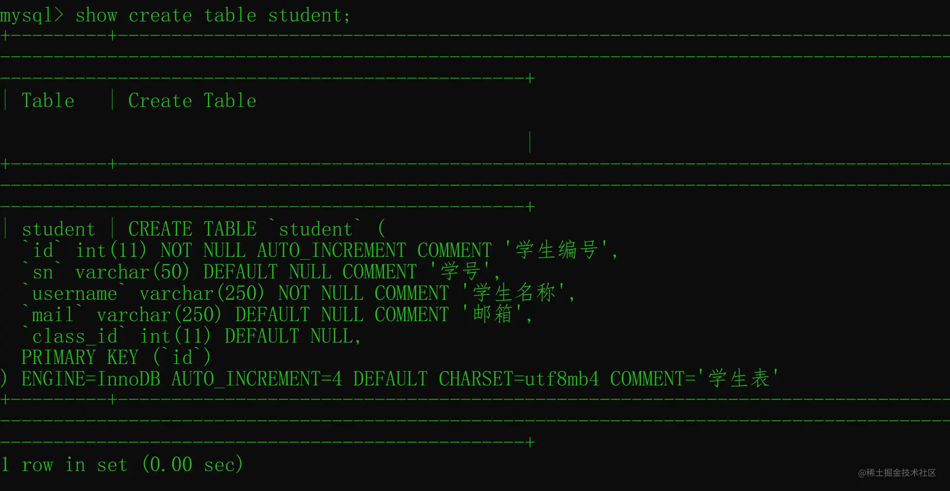 MySQL中怎么查询字段注释