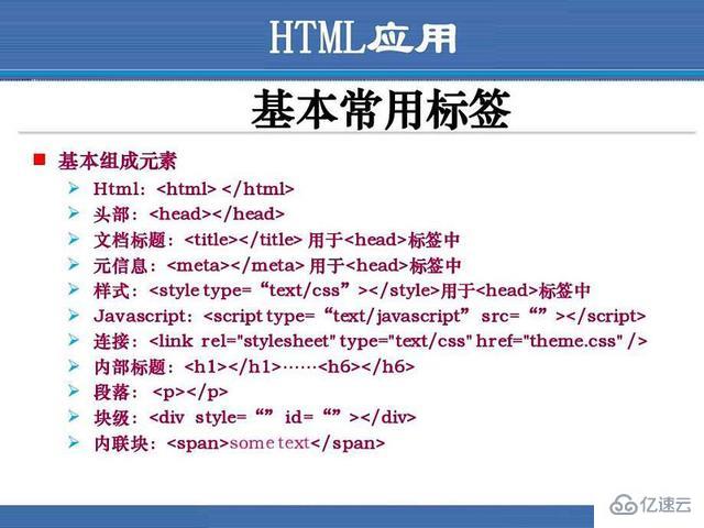 HTML标签语法的知识点有哪些