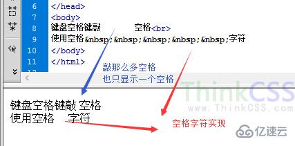 html空格字符快捷键是什么