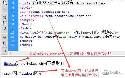 如何使用css取消a超链接下划线